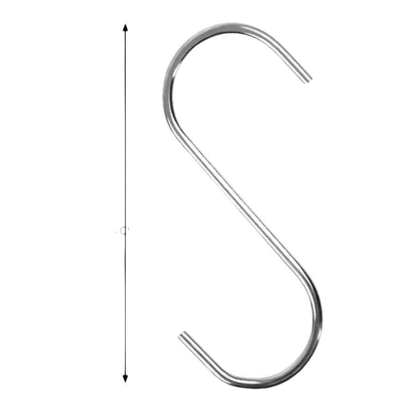 Silver metal S-hook.
