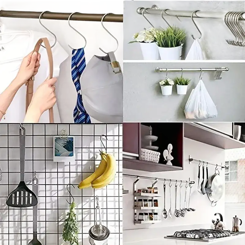 S-shaped metal hooks.