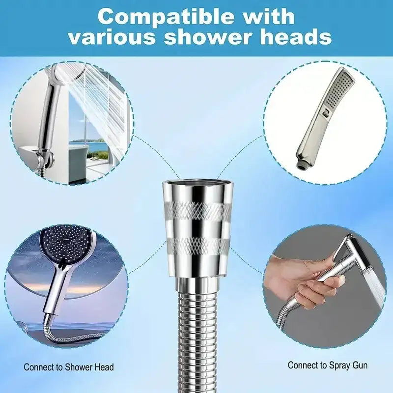 Shower Hose Upgrade Stainless Steel Shower Tube Anti-Kink and Leak-Proof High Pressure Resistance Universal G 1/2