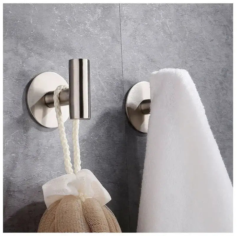 Stainless Steel Robe Hook Adhesive Wall Hook Towel Hook for Bathroom Kitchen Garage Heavy Duty Wall Mounted Kitchen