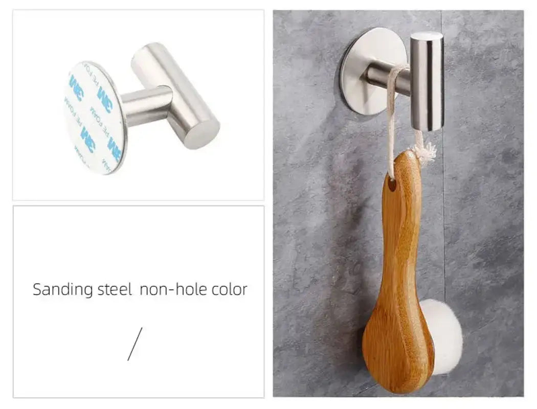 Stainless Steel Robe Hook Adhesive Wall Hook Towel Hook for Bathroom Kitchen Garage Heavy Duty Wall Mounted Kitchen