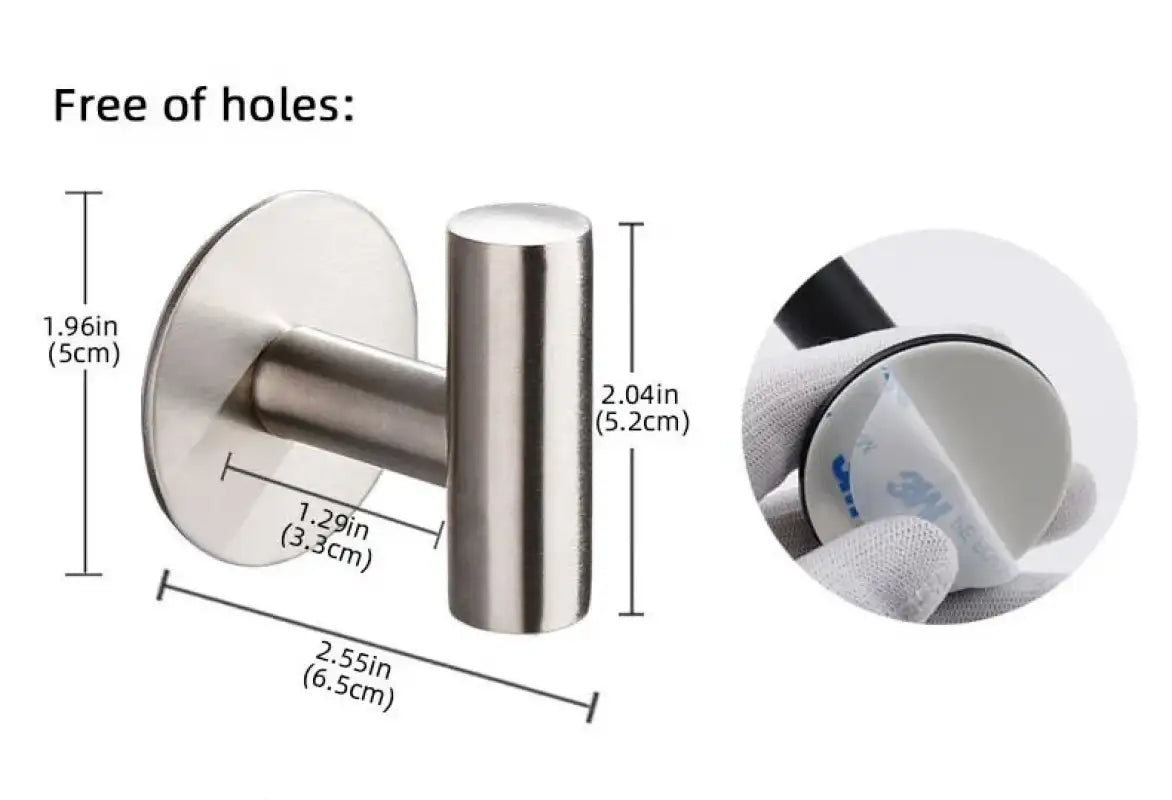 Stainless Steel Robe Hook Adhesive Wall Hook Towel Hook for Bathroom Kitchen Garage Heavy Duty Wall Mounted Kitchen