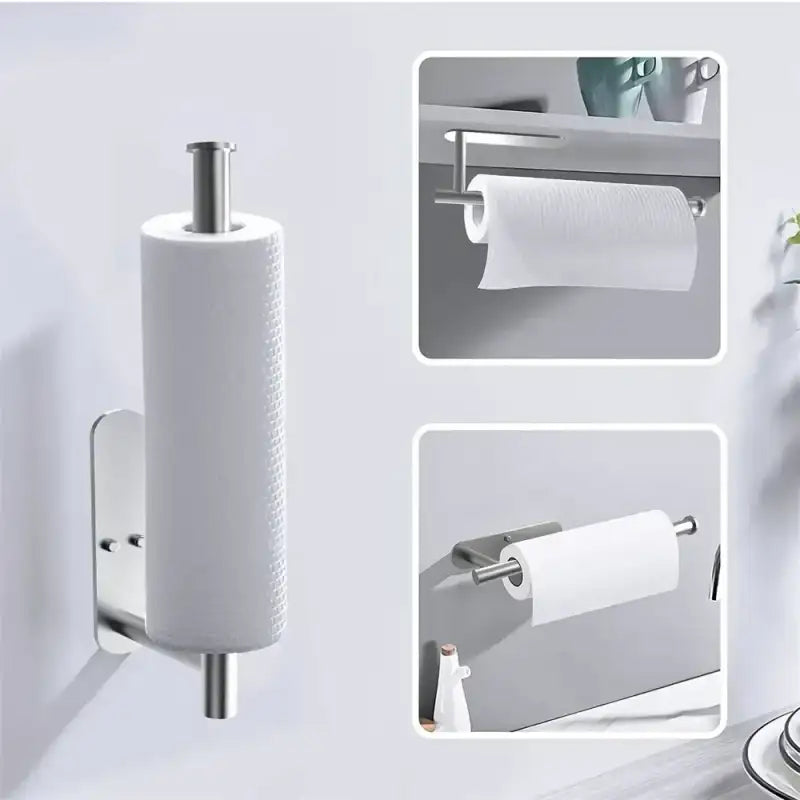 ASelf-Adhesive Paper Towel Holder for Kitchen Cabinet,Bathroom Tissue and Towel Holder,Plastic Wrap and Roll Paper