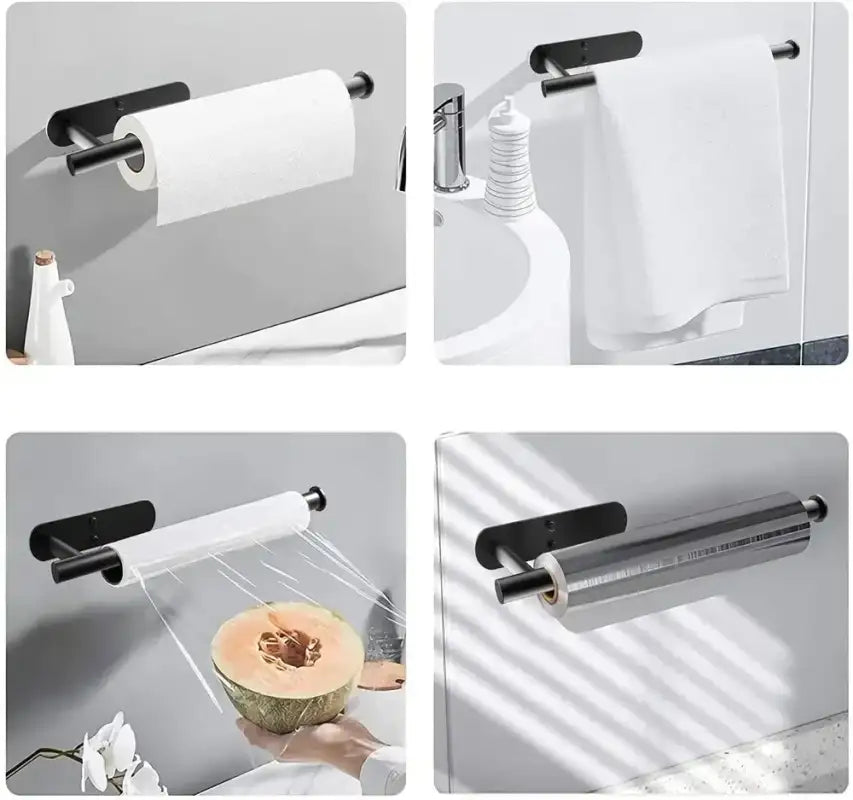 ASelf-Adhesive Paper Towel Holder for Kitchen Cabinet,Bathroom Tissue and Towel Holder,Plastic Wrap and Roll Paper