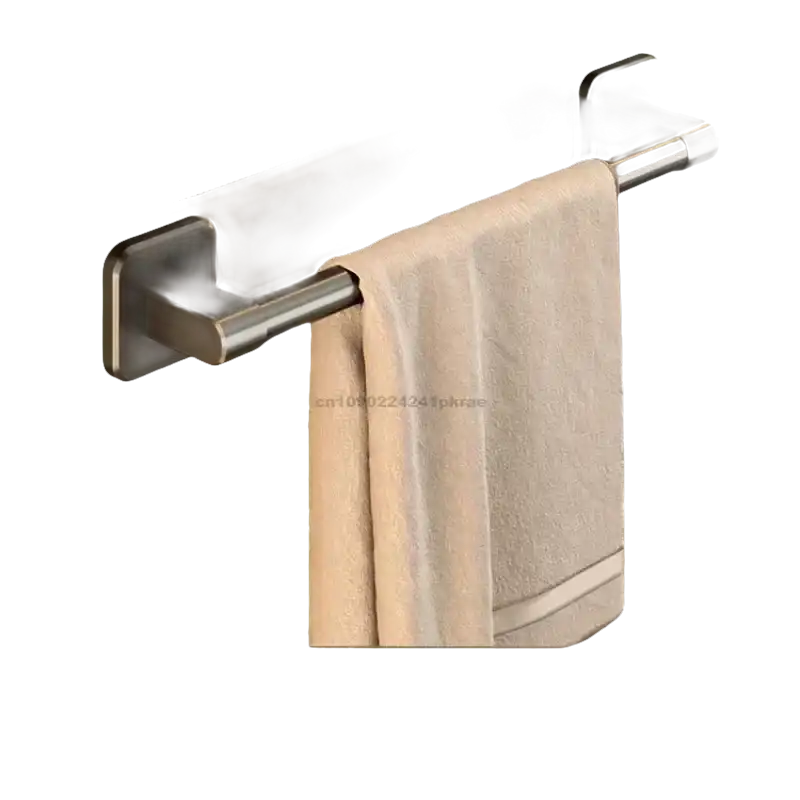 Black towel bar with dimensions.