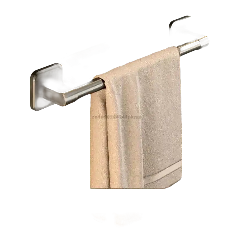 Black towel bar with dimensions.