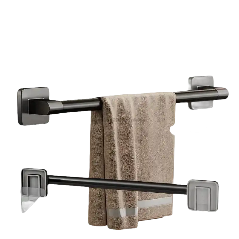 Adhesive towel rack.