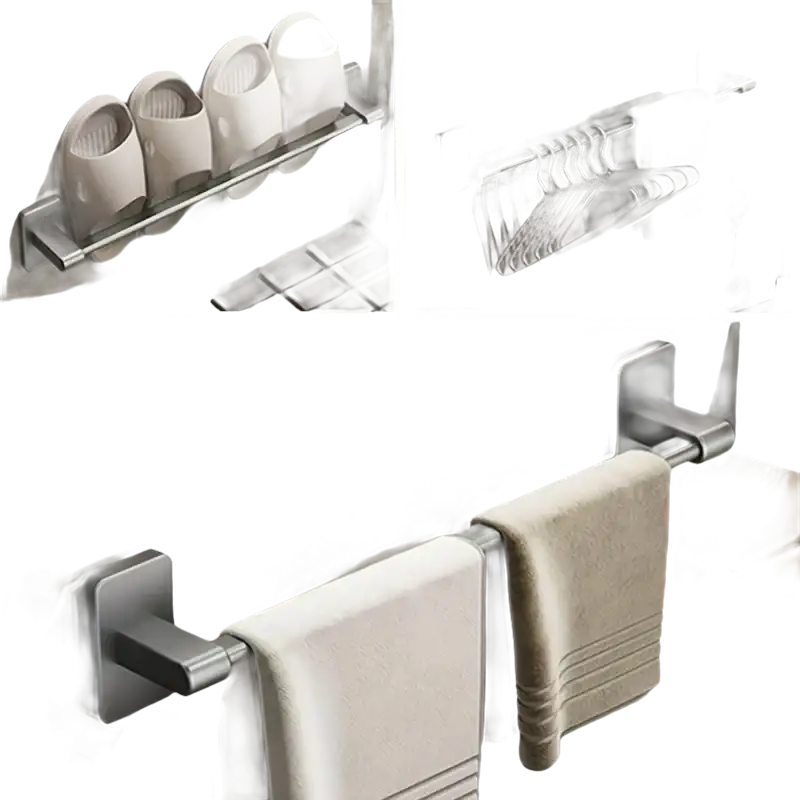 Bathroom storage accessories.
