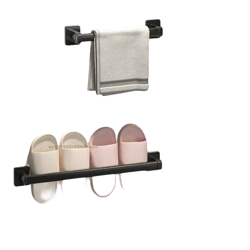 Bathroom storage racks.
