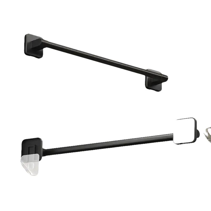 Two black towel bars.