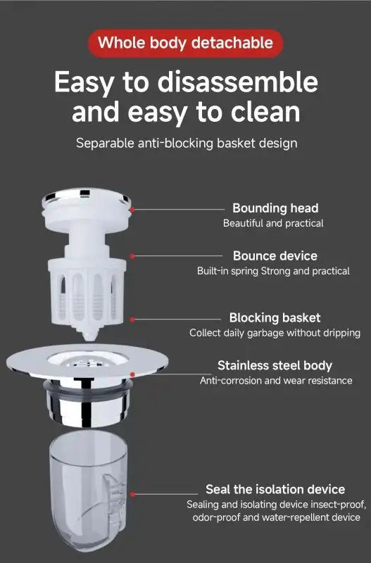 Universal Basin Pop-up Drain Filter Wash Basin Hair Sink Strainer Kitchen Bathtub Stopper Shower Plug Bathroom Tool