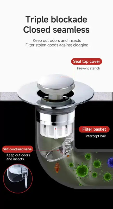 Universal Basin Pop-up Drain Filter Wash Basin Hair Sink Strainer Kitchen Bathtub Stopper Shower Plug Bathroom Tool