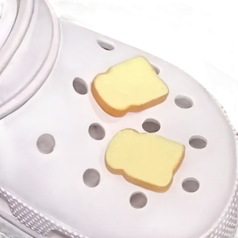 White Croc with bread charms.