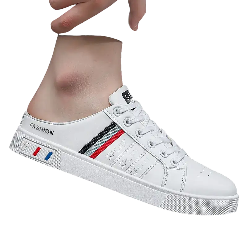 White leather mule sneaker.