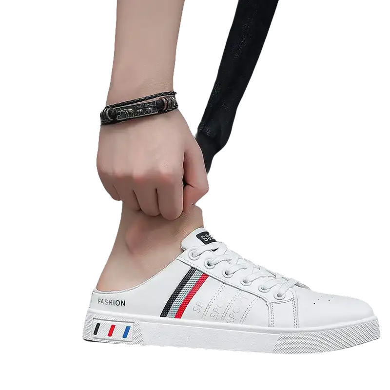 White leather mule sneaker.