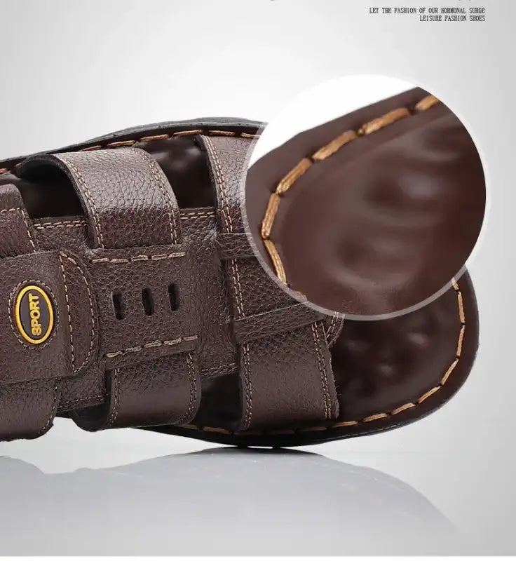Genuine Leather Shoes for Men Summer New Men Sandals Luxury High Quality Cowhide Beach Shoes Outdoor Anti Slip Men