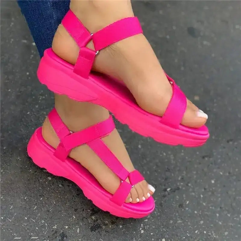 Beach Shoes Woman 2023 Summer Sandals Woman Non-Slip Casual Multi Color Shoes Fashion Solid Open Toe Sandals Daily