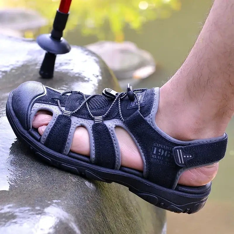 Men Large Soft Sole Summer New Slippers Baotou Breathable Beach Shoes Outdoor Casual Shoe Chaussure Homme Size platform