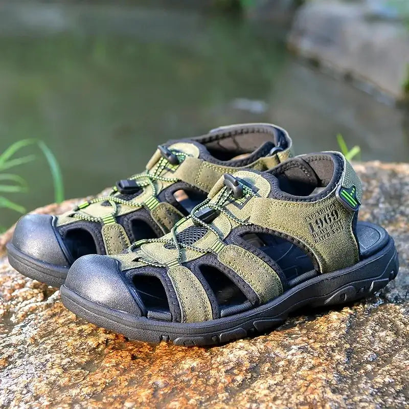 Men Large Soft Sole Summer New Slippers Baotou Breathable Beach Shoes Outdoor Casual Shoe Chaussure Homme Size platform