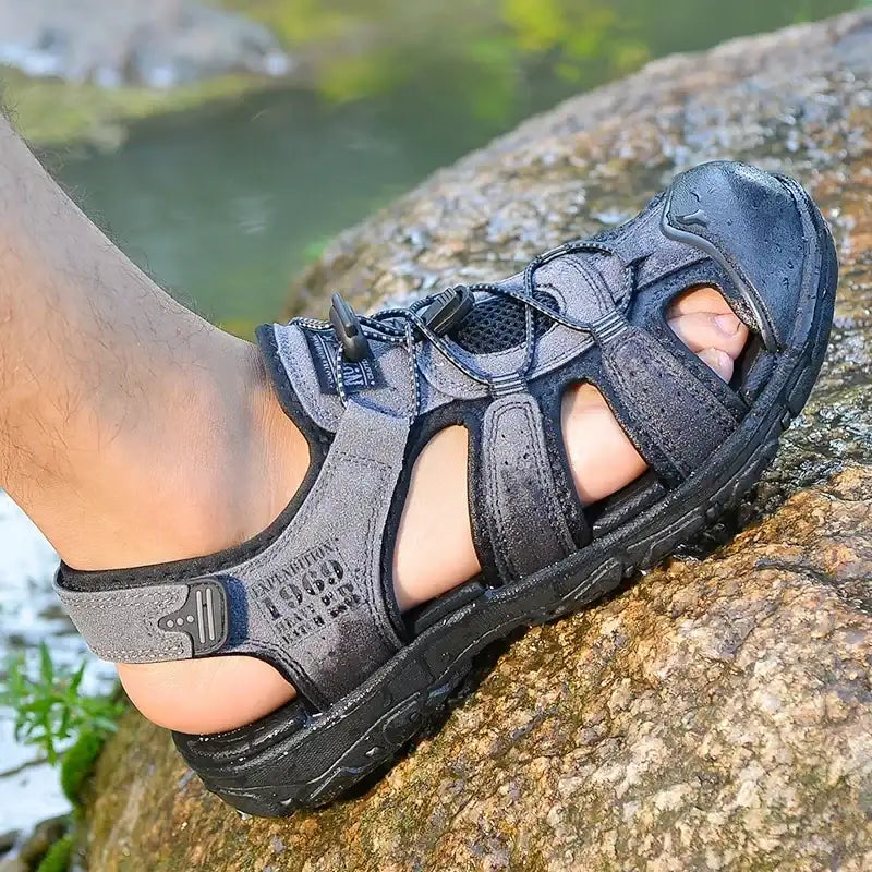 Men Large Soft Sole Summer New Slippers Baotou Breathable Beach Shoes Outdoor Casual Shoe Chaussure Homme Size platform