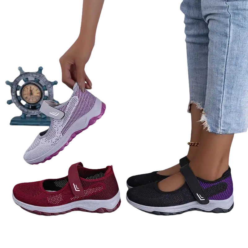Mary Jane style athletic shoes.