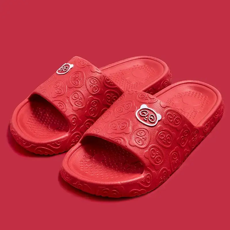 Non-slip Slippers Female Outer Wear 2024 New Bathroom Bathroom Indoor Home Sandals Female Summer Eva - Red / 36-37