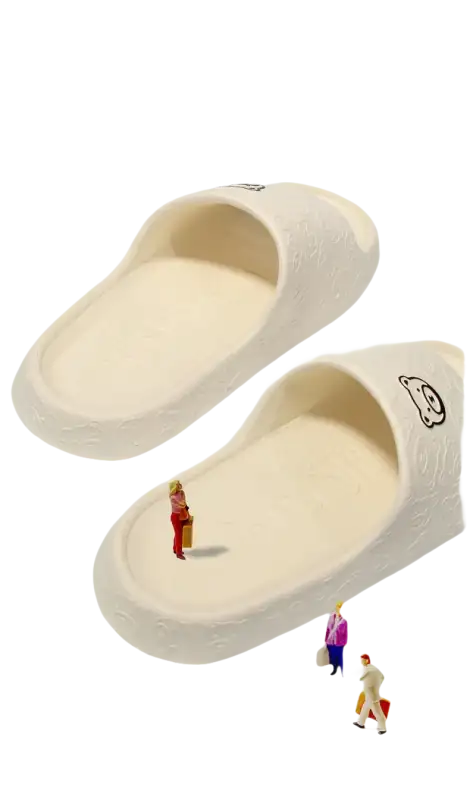 Comfortable, indented shoe bed slippers.