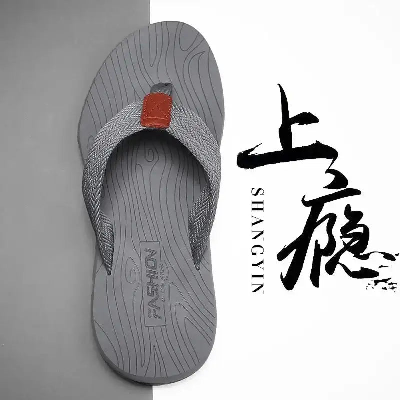 Slippers Men Summer New Casual Flip Flops Men’s Sandals Wear Anti-skid Beach Sandal Shoe Slipper - GRAY / 41
