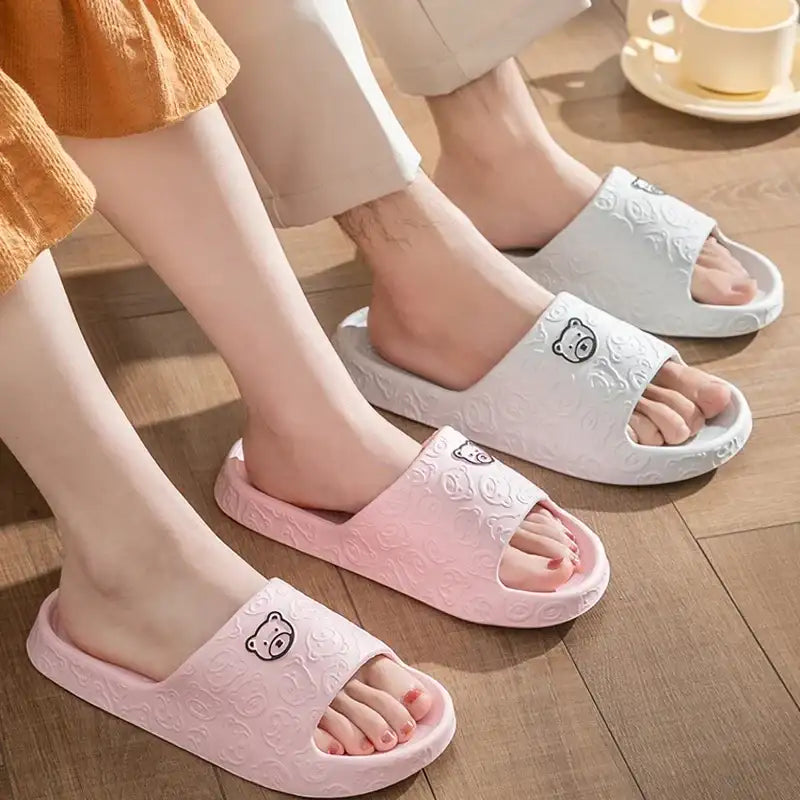 Women Summer EVA Slippers Indoor Home Bath Non Slip Soft Wide Comfort Couple Slippers Unisex Outdoor Beach Flip Flops