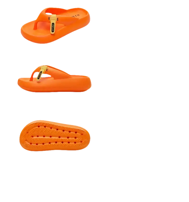 Orange flip-flop sandal.