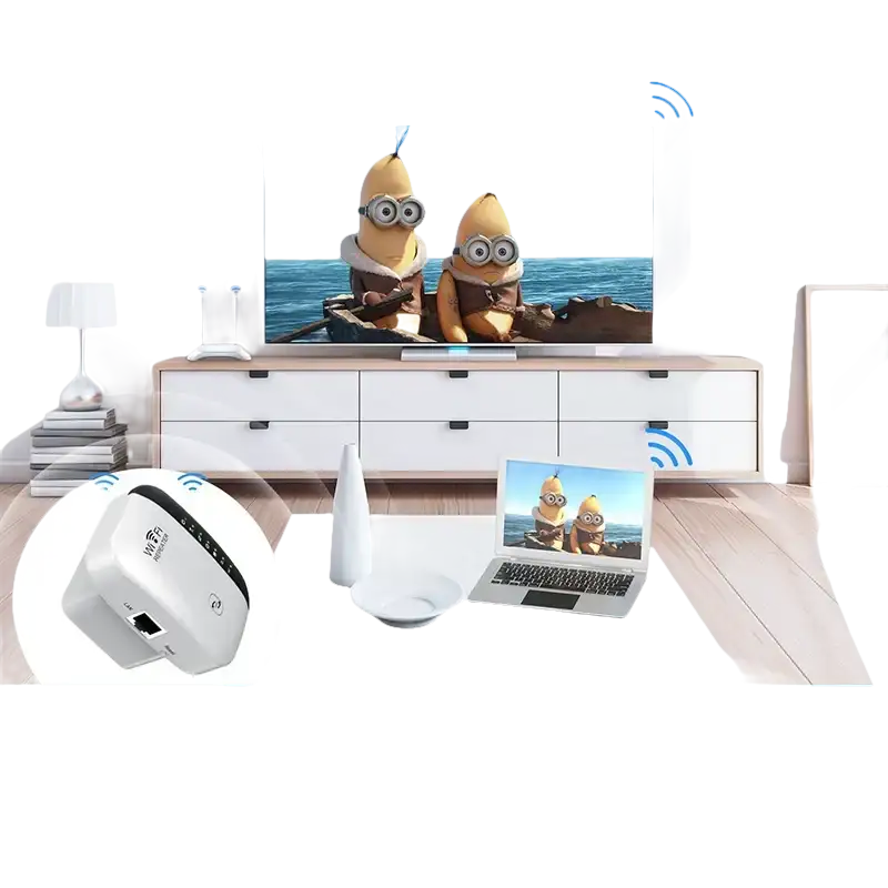 White Wi-Fi extender.