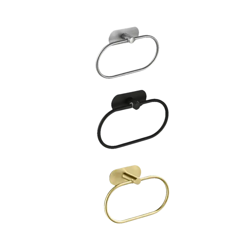 Three towel rings with dimensions.
