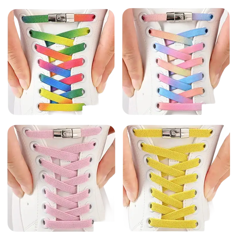 Colorful magnetic shoelaces.