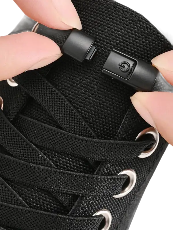 Black no-tie shoelace clasp.