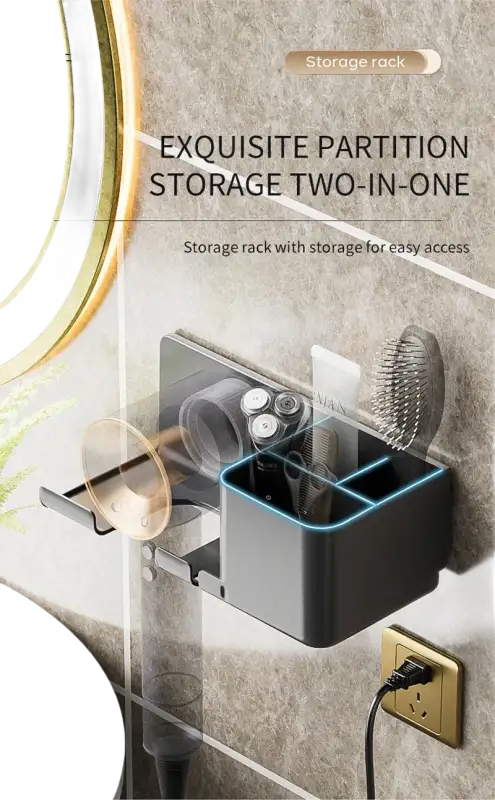 Bathroom storage rack.