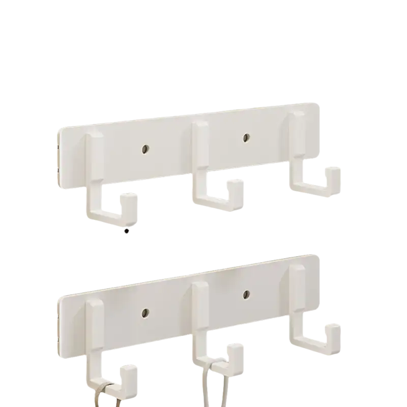 White three-hook wall rack.