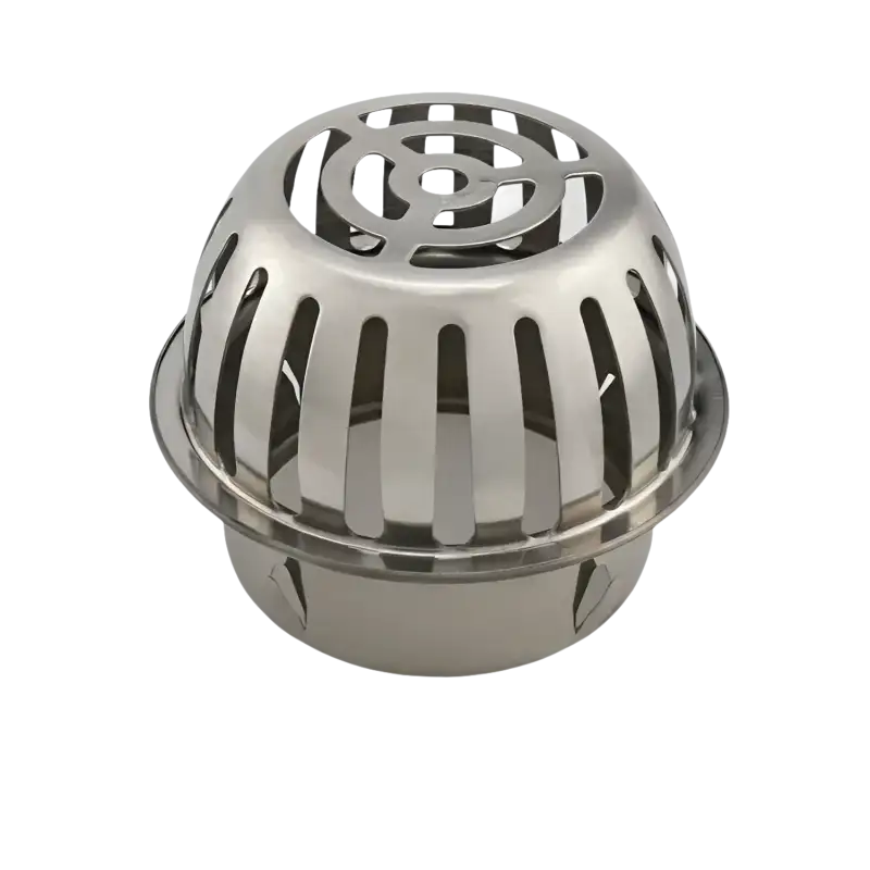 Stainless steel drain cover with dimensions.