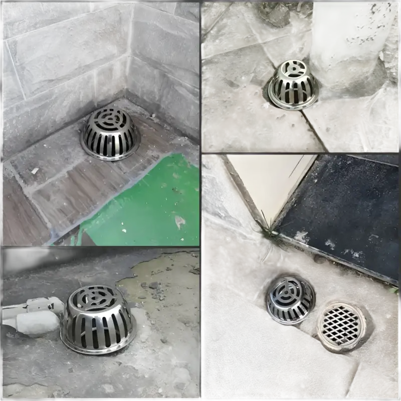 Metal drain covers.