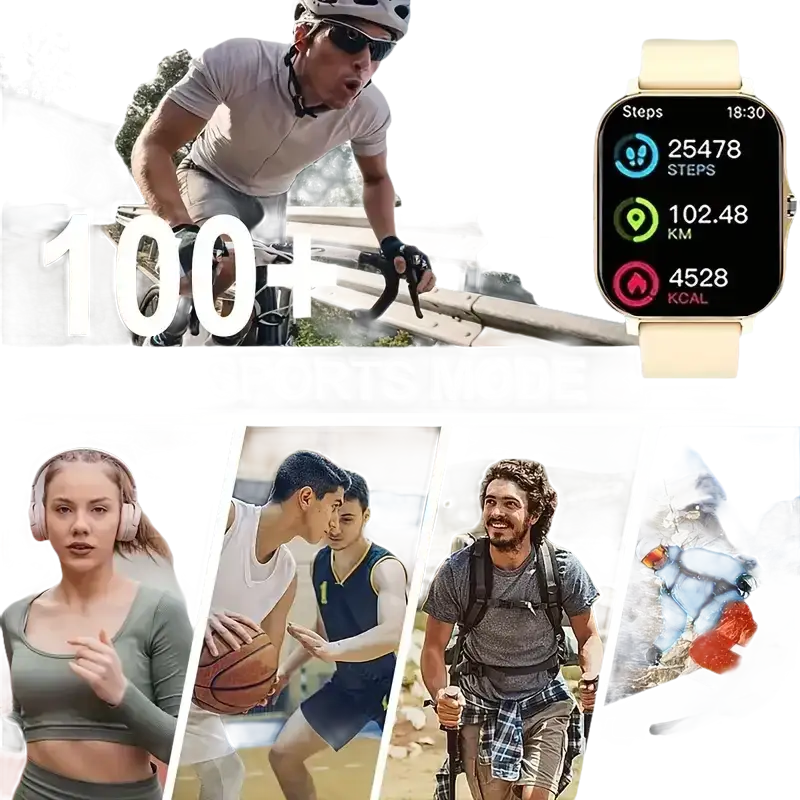 Smartwatch displaying fitness data.