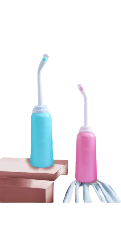 Portable personal hygiene bottles.