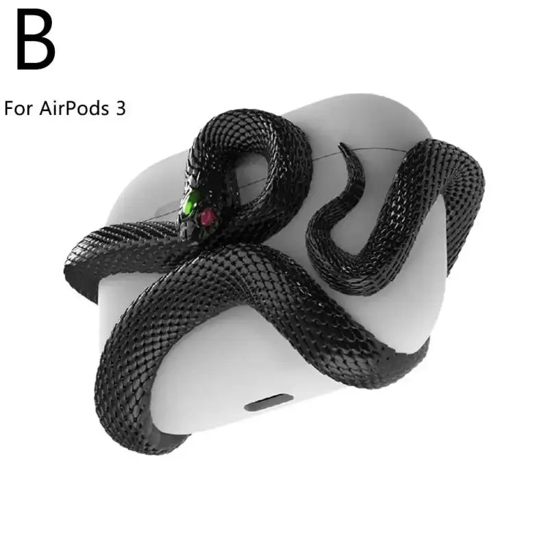 Original Airpods Case Winding Snake Resin Shell Cover For AirPods Pro 2/AirPods Pro/AirPods 3 Earphone Protection Case