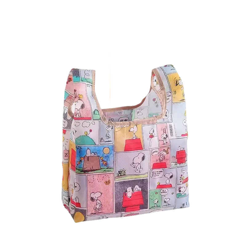 Snoopy comic strip reusable shopping bag.