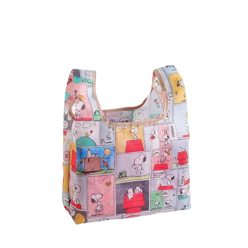 Snoopy comic strip reusable shopping bag.