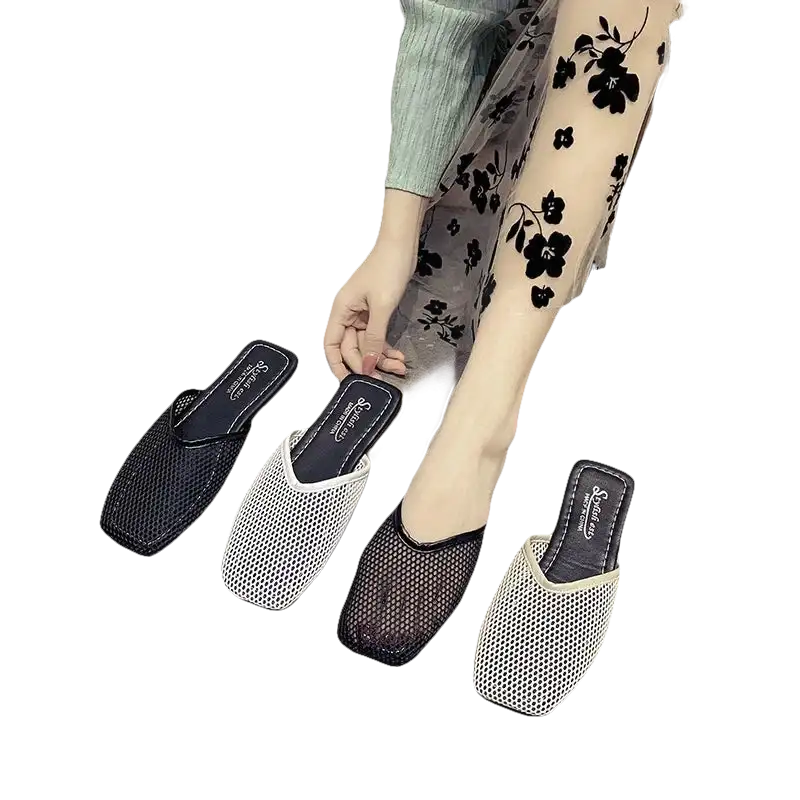 Mesh slip-on shoes.