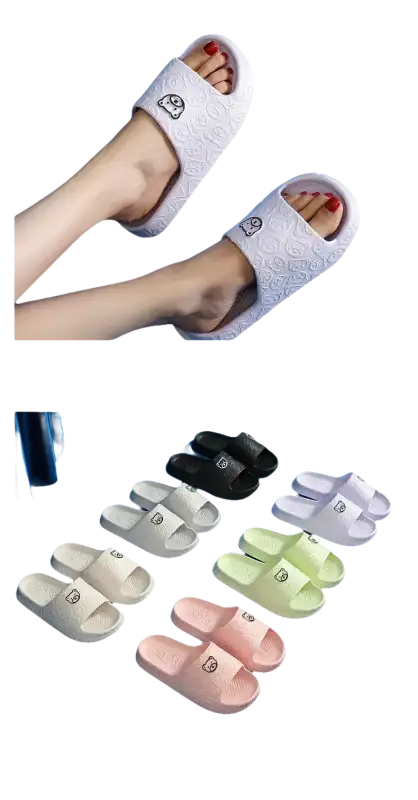 Colorful EVA slide sandals.