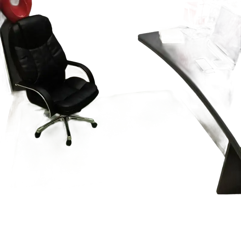Green office chair mat.