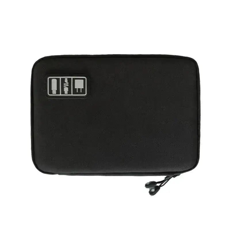 1pc Black Green Storage Bag Electronic Accessory Organizer Portable Usb Data Cable Charger Plug Travel Waterproof