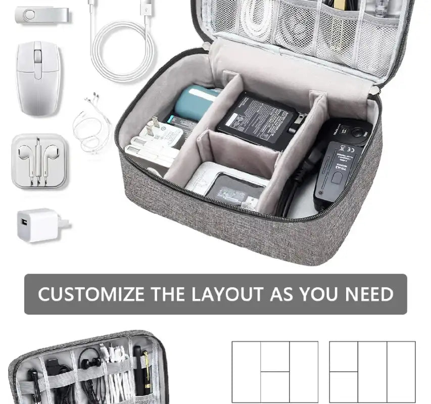 Cable Storage Bag Waterproof Digital Electronic Organizer Portable USB Data Line Charger Plug Storage Bag Travel Cable