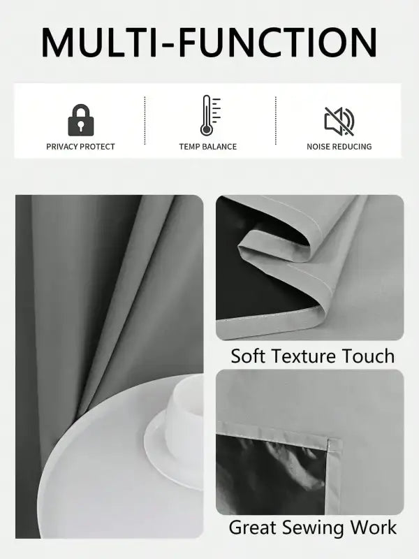 1pc Solid Blackout Curtains with Grommets Total Privacy Drapes for Bedroom