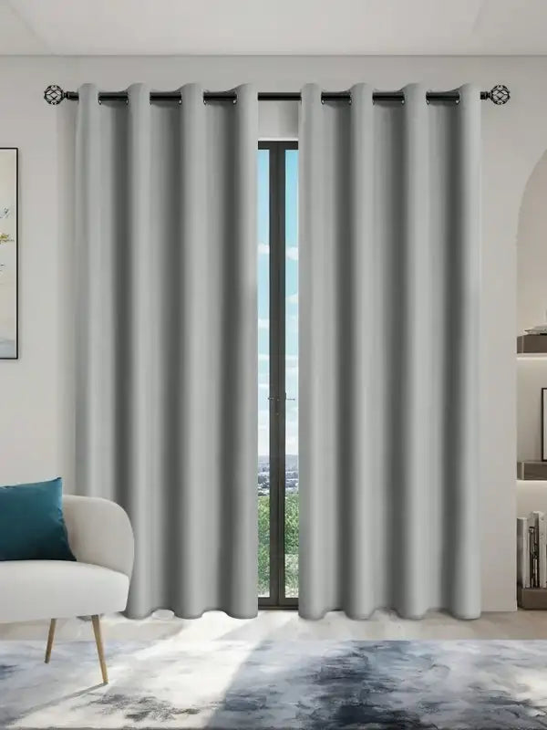 1pc Solid Blackout Curtains with Grommets Total Privacy Drapes for Bedroom